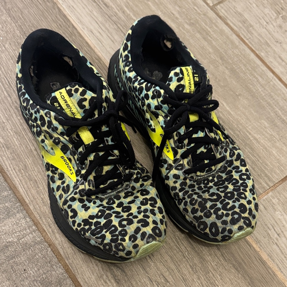 Brooks Wild Print Sneakers with Yellow Highlights
